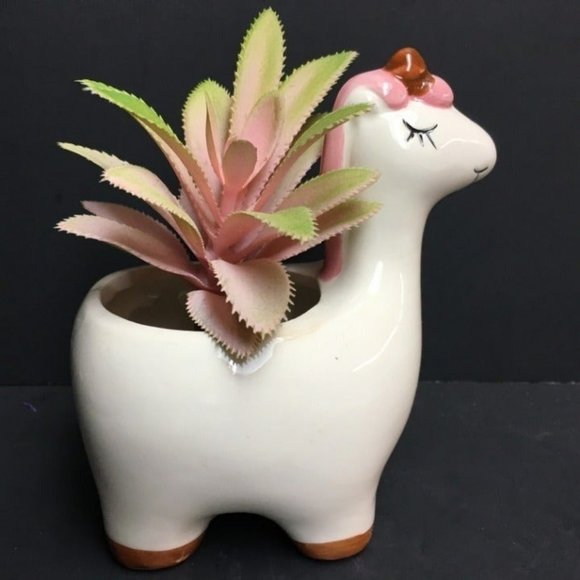 Other - Unicorn Succulent Planter White Pink Desktop Holder Bathroom Organizer